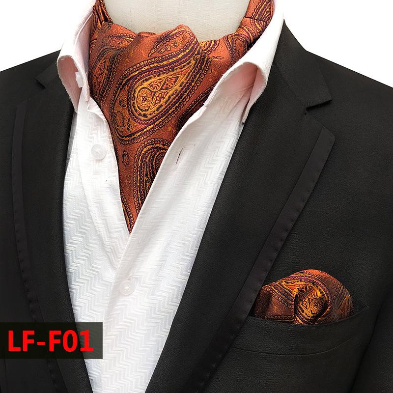 Галстук длинный мужской полиэстеровый шарф темперамент, ретро мужской галстук квадратный шарф комплект