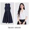 Age-Defying Preppy Vest Dress Set for Female College Students - Ideal for Exams & Interviews, Includes Shirt and Vest Dress