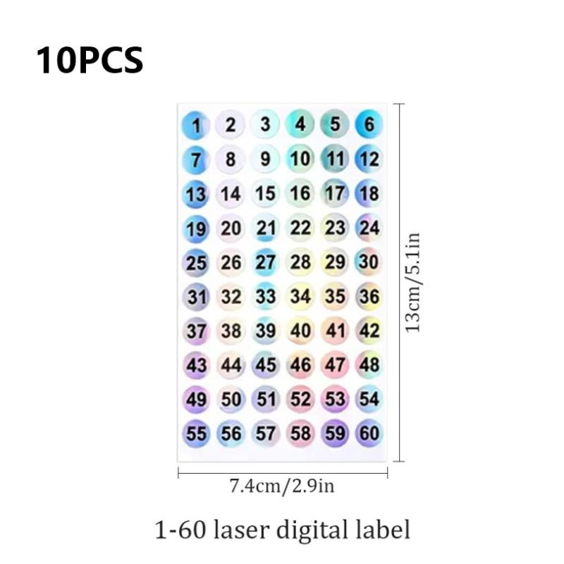 10Pcs Waterproof Nail Polish Number Label Stickers Easy To Read Marking Tool for Beginner DIY Nail Art Color Classification