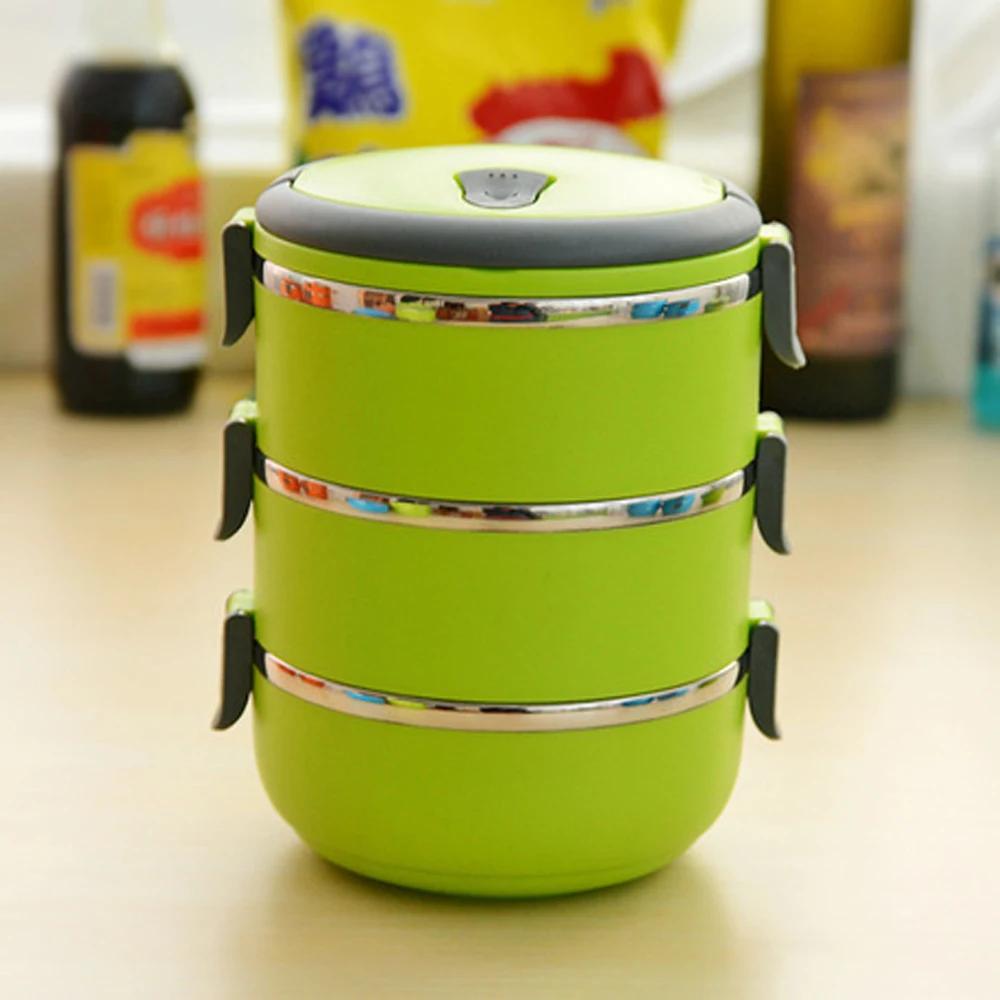 

3Layer Stackable Lunch Box Stainless Steel Airtight Insulated Food Storage Container Leakproof with Handle 600L 1 Layer Portable 3