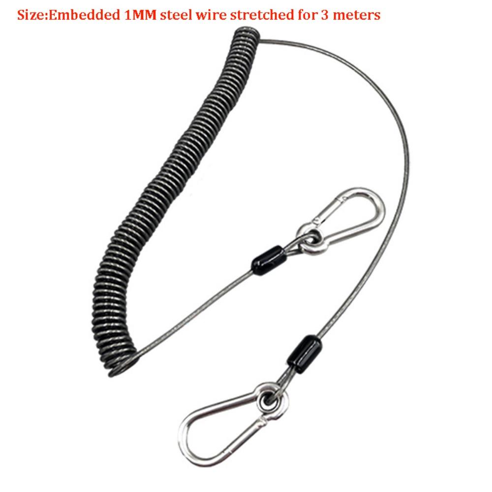 New with Metal Carabiner Outdoor Key Cord 304 Stainless Steel Multistyles Anti-slip Rope Weighing 46KG Fishing Lanyards