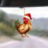 Unique Acrylic Rooster Christmas Tree Pendant Showcases Playful Cartoon Style Perfect For Decoration Festive