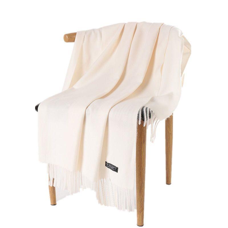 

Однотонный Теплый Шарф Зимняя Толстая Шаль Универсальный Мягкий Бахрома Зимний Шарф