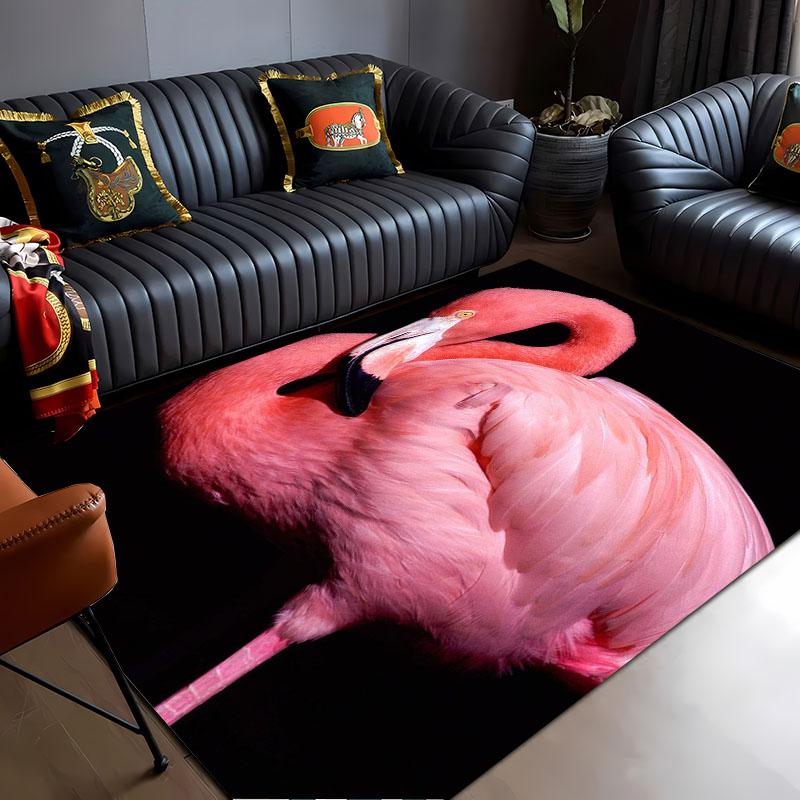 

Ковры с HD-печатью Розовый фламинго для дома, гостиной, детской спальни, под диван, придверный коврик, кухонные напольные коврики, противоскользящий декор 40x60cm (16x24in)