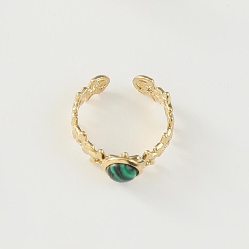 Women's Vintage European and American Turquoise Stainless Steel Ring