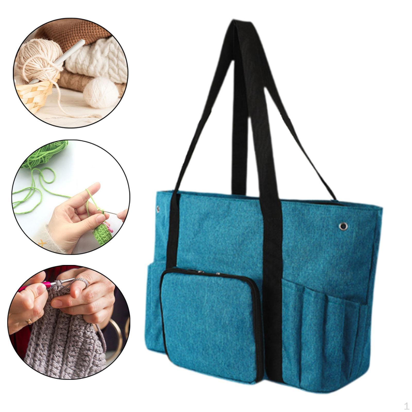 

Сумка для вязания крючком и тоут Вязание крючком Принадлежности для вязания Игла Пылезащитная синий