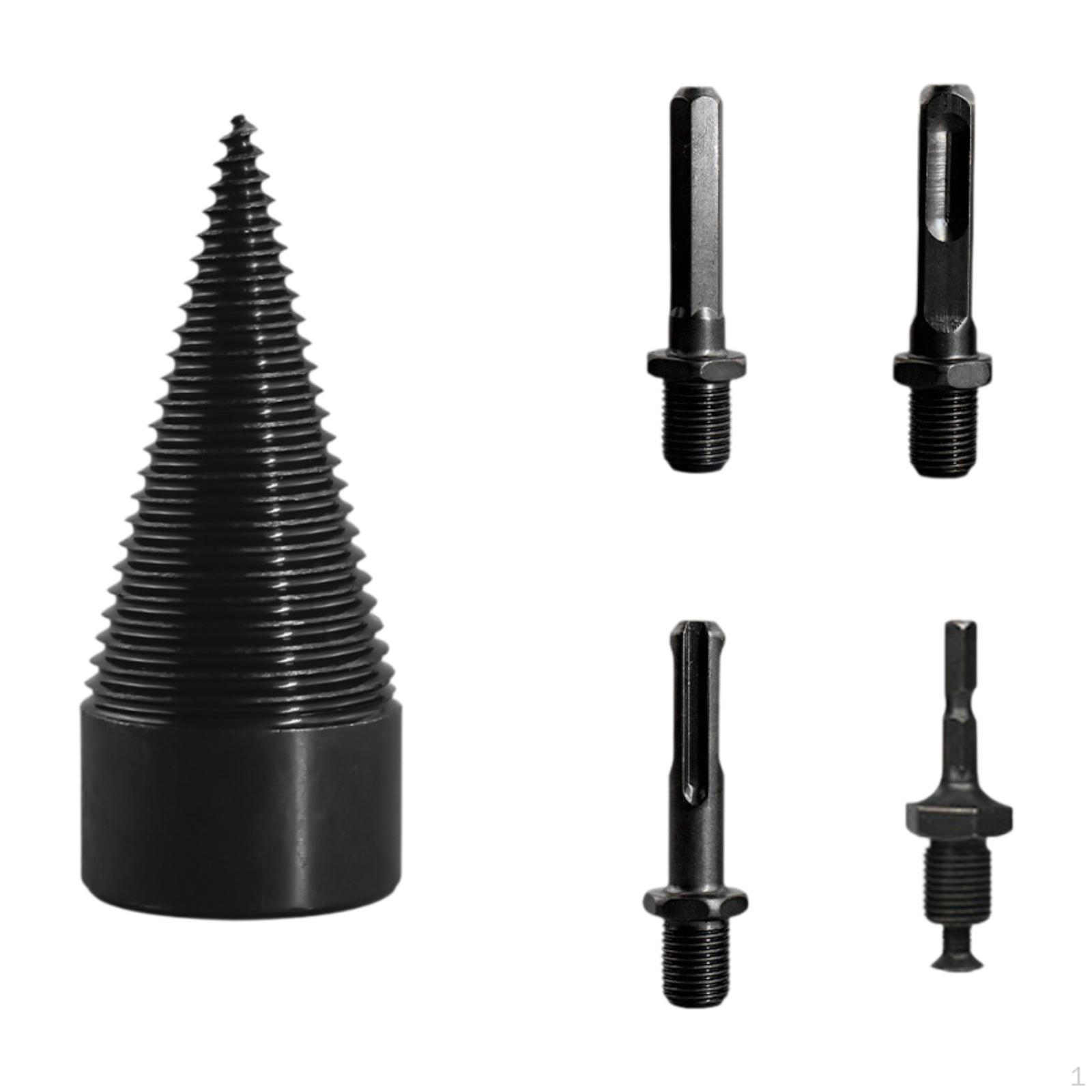 

2 Pieces Firewood Log Splitter Drill Bit Carbon Steel Removable Cone Heavy Duty Woodworking Tool 32mm