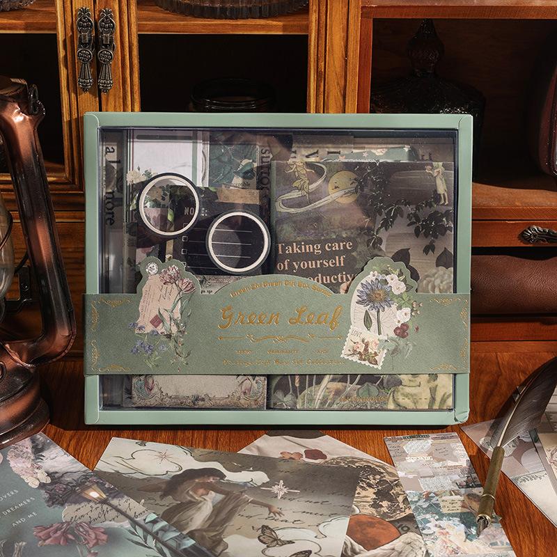 

125 шт./в коробке Набор для скрапбукинга DIY Дневник Альбом Наклейки Материал Бумага Набор лент Студенческие канцелярские призы Подарочная коробка для джанк-журнала