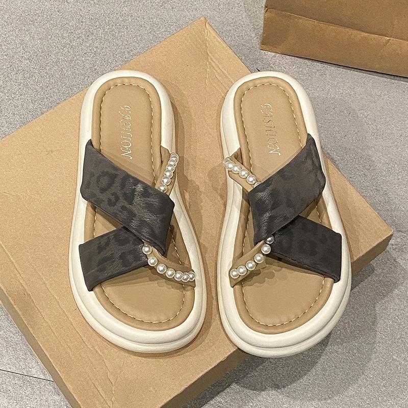 Fashion Beach Shoes House Slippers Platform Slipers Women Slides Sabot Genuine Leather 2025 Women's Genuine Leather Shoes Ladies' Slippe