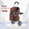 Draagbare Opvouwbare Boodschappenkar met Stoel en Trapklimfunctie