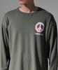 CODE I'M Monologue Print Heavyweight Oversized Long Sleeve Tee Khaki