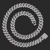 European American High-End Trendy Unisex Rhombus Cuban Link Chain Necklace Sterling Silver Zircon Hip-Hop Personalized Gift