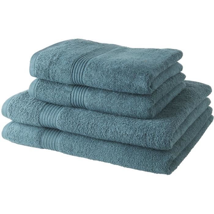2 TODAY Bath Towels 50x90 + 2 Bath Sheets 70x130 Cm 100% Cotton - Peacock
