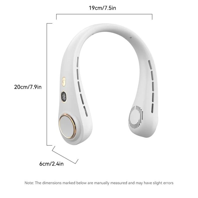 Portable Hanging Neck Fan Rechargeable Personal Neck Ventilator Digital Display Personal Cooling For Outdoor Travel Sports