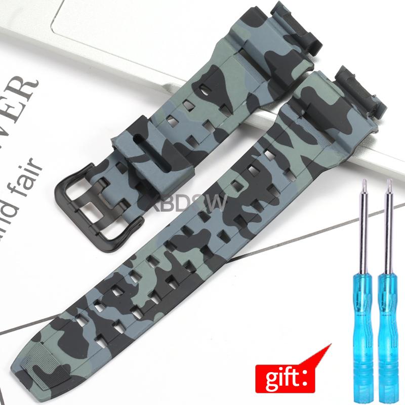 Pryskyřičný řemínek k hodinkám pro Casio GW9100 GW9200 Pánský TPU pásek Sportovní vodotěsné řemínky Camouflage doplňky