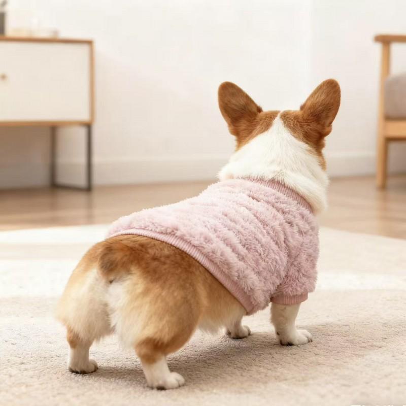 Warm Double-Sided Fleece Dog Sweater Small Breeds Winter Home Wear Cozy Pet Clothing Corgi Schnauzer Teddy