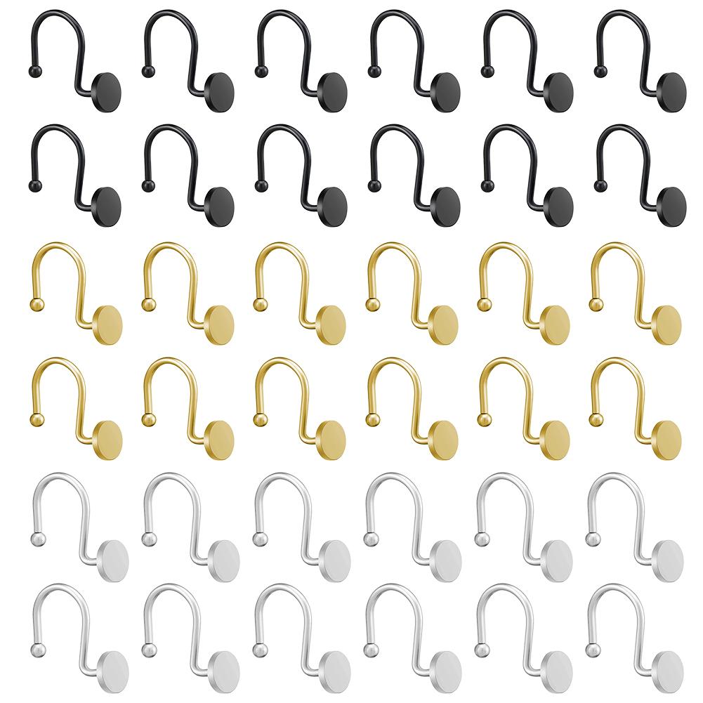 Decorative Shower Rings Rust-proof Hooks Bathroom Decor Heavy Duty Hooks High-strength Structure Hassle-free Operation