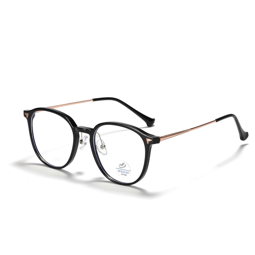 Round Glasses 9301 Glasses Women'S Retro Semi-Metal Frame Men'S Flat Glasses