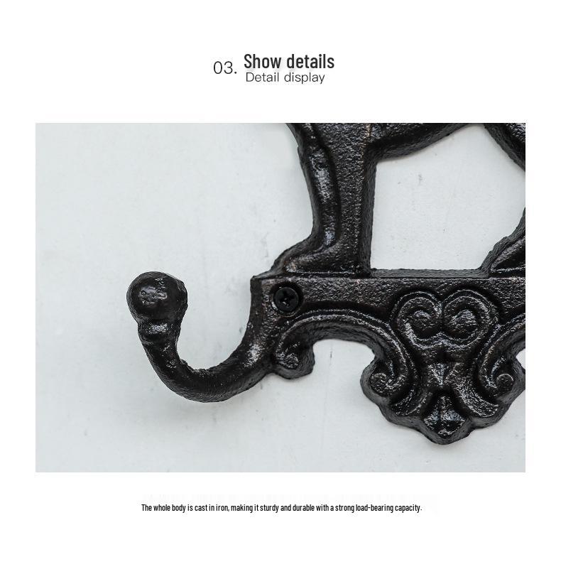 Porte-manteau mural nordique vintage en fer forgé chaton et chiot pour décoration maison et jardin