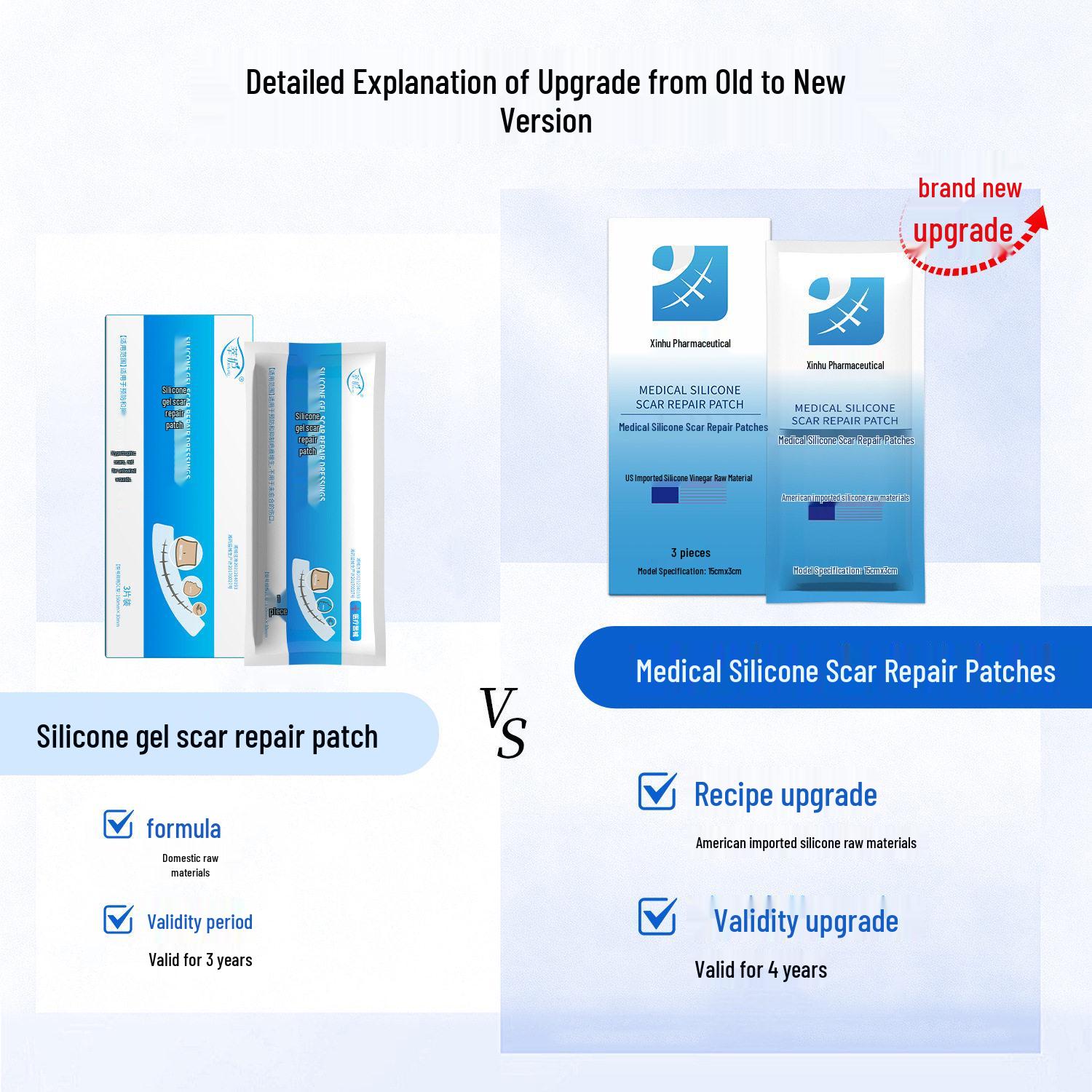 Медицинский силиконовый гелевый пластырь Shenhu для заживления шрамов и послеродовых растяжек