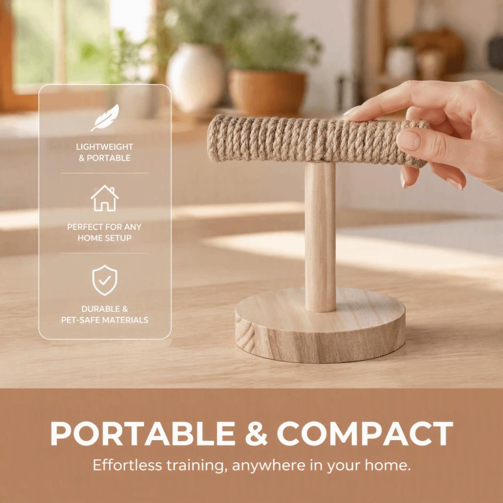 Natural Wood Bird Cage Stand T-Shape Design Quartz Sand Grip Parrot Perch Wooden Material Playground Structure Bird Play Gym