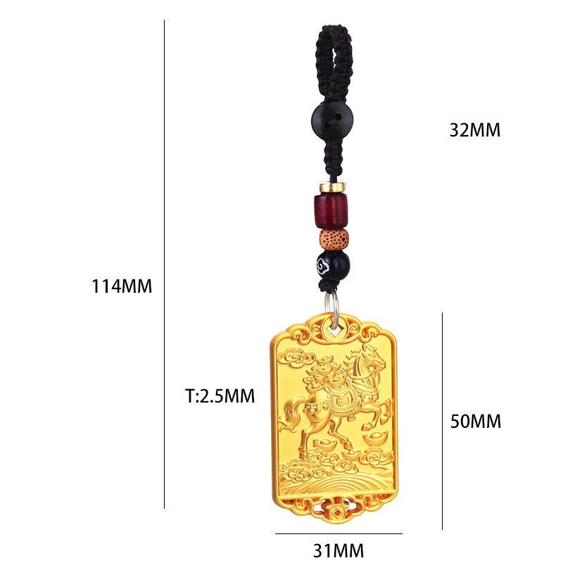 2026 Jahr des Pferdes Schlüsselanhänger Lanyard für Frauen Männer Glückstier Legierung Schmuck Tasche Autozubehör Jahresgeschenk