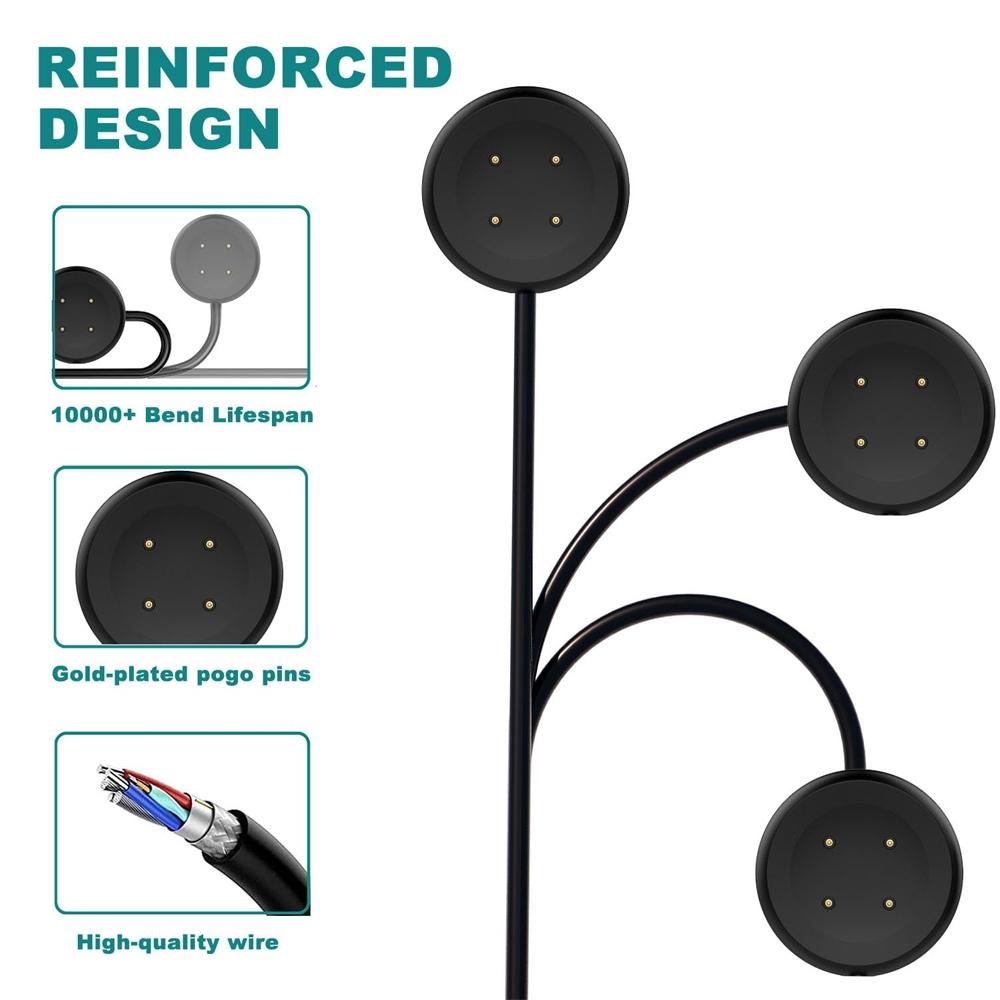 Watch 3 Charger for Google Pixel Watch 2 USB C Charging Cable Type-C 1m 3.3FT Black/White Cord Magnetic