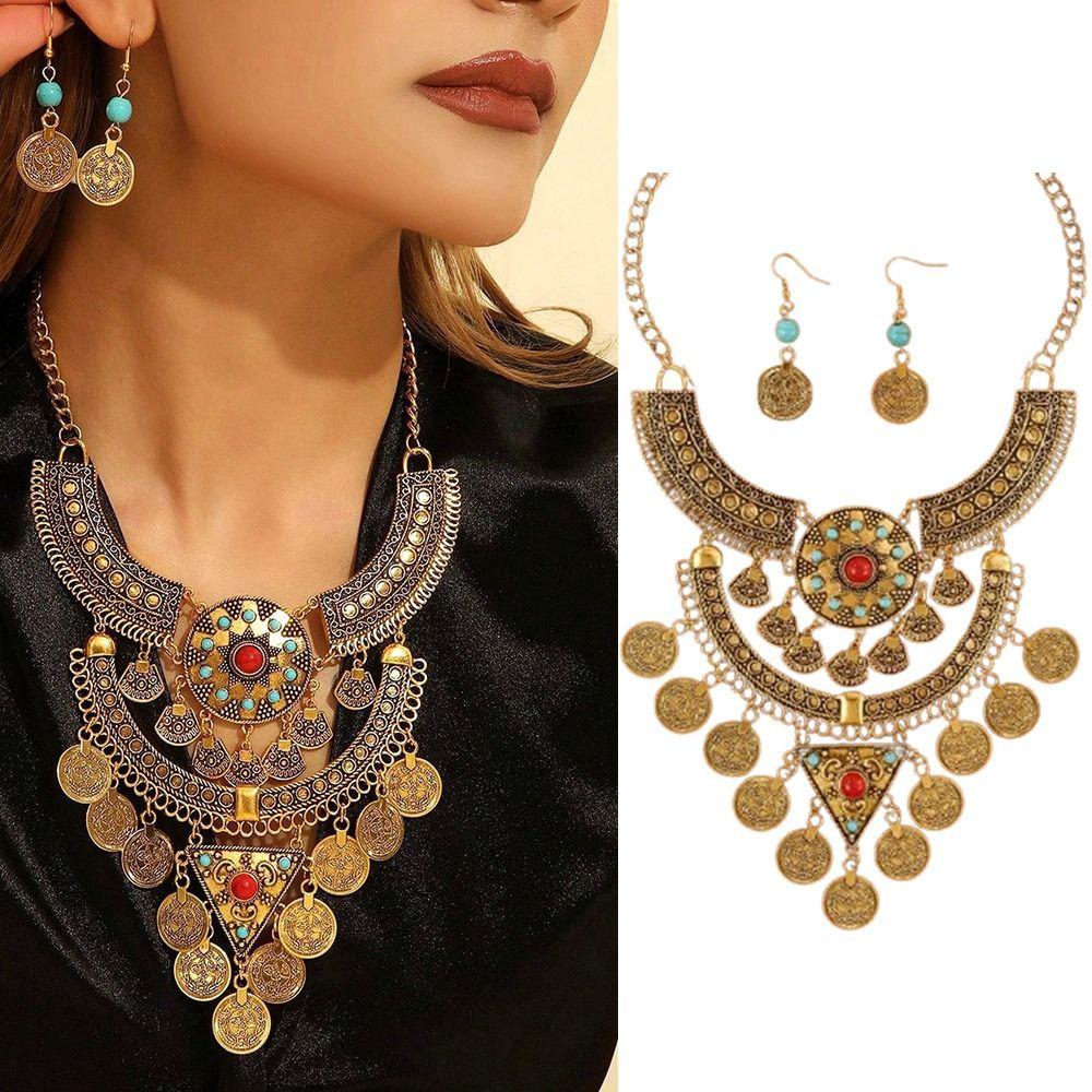 Exquisite Ethnic Style Jewelry Set Vintage Neck Jewelry  Jewelry Accessories