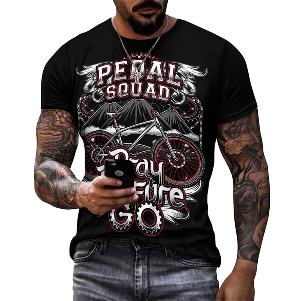 Vintage Sport Bicycle Bike Graphic T Shirts Men 3D Print Mens Tee Tops Short Sleeve O-Neck Sport Tops Tee Streetwear Men Clothes