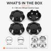 4PCS 68mm Car Wheel Center Caps Black/silver ABS Hub Caps Snap-In Wheel Rim Center Covers, Easy Installation Car Exterior Accessories