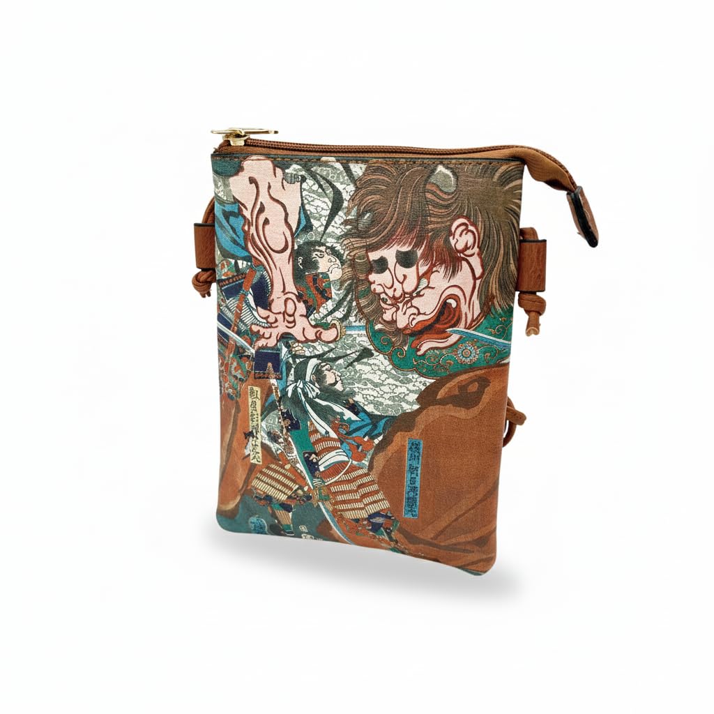 

[Kyoto-style Dashi and Grill Bar SAKE & DASHI Dejiru] Smartphone PouchShoulder Bag with a Bold Japanese Design, Chic Ukiyo-e, and Modern Japanese