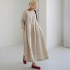 New Women's Plus Size Cotton Linen Dress, Loose Fit Round Neck Long Sleeve Knee-Length Pullover, Japanese Korean Forest Girl Style Casual Summer Dress