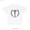Jesus Crucifixion Laurel Wreath T Shirt Christian Faith Easter Savior Quote Vintage Homme Slightly Graphic Breathable