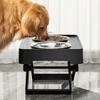 Adjustable Height Neck Protection Dog Bowl Spill-proof Double Bowl Design Dog Watering Bowl Stainless Steel Stable Pet Feeder