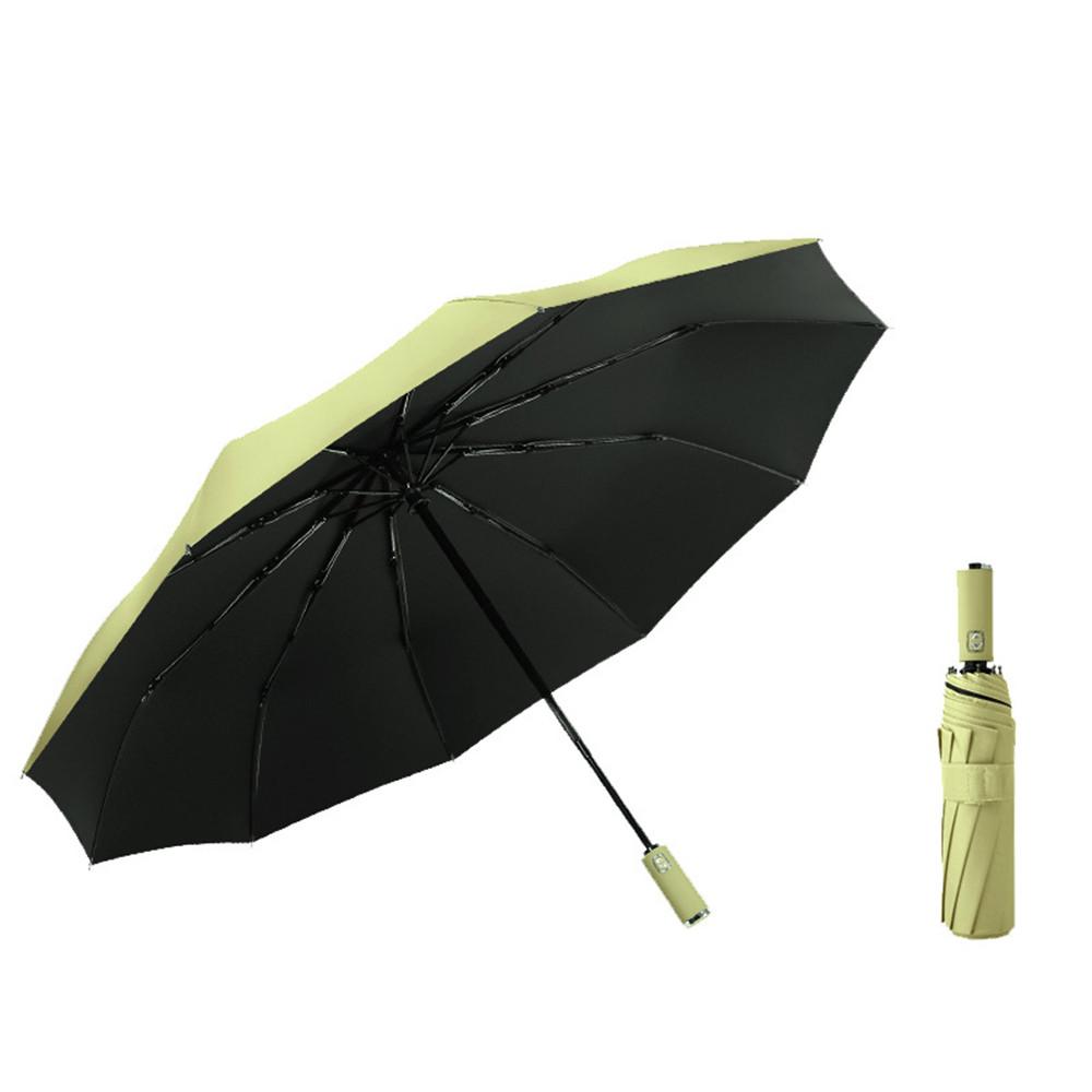 Protable Windproof Automatic Umbrella 12-bone Sunny and Rainy Dual Use 3 Folding Umbrella Vinyl Sun Shade UV Protection Parasol