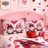 3pcs Valentine's Day romantic pink love goblin print coreless down duvet cover set multi size bedroom bedding holiday decoration
