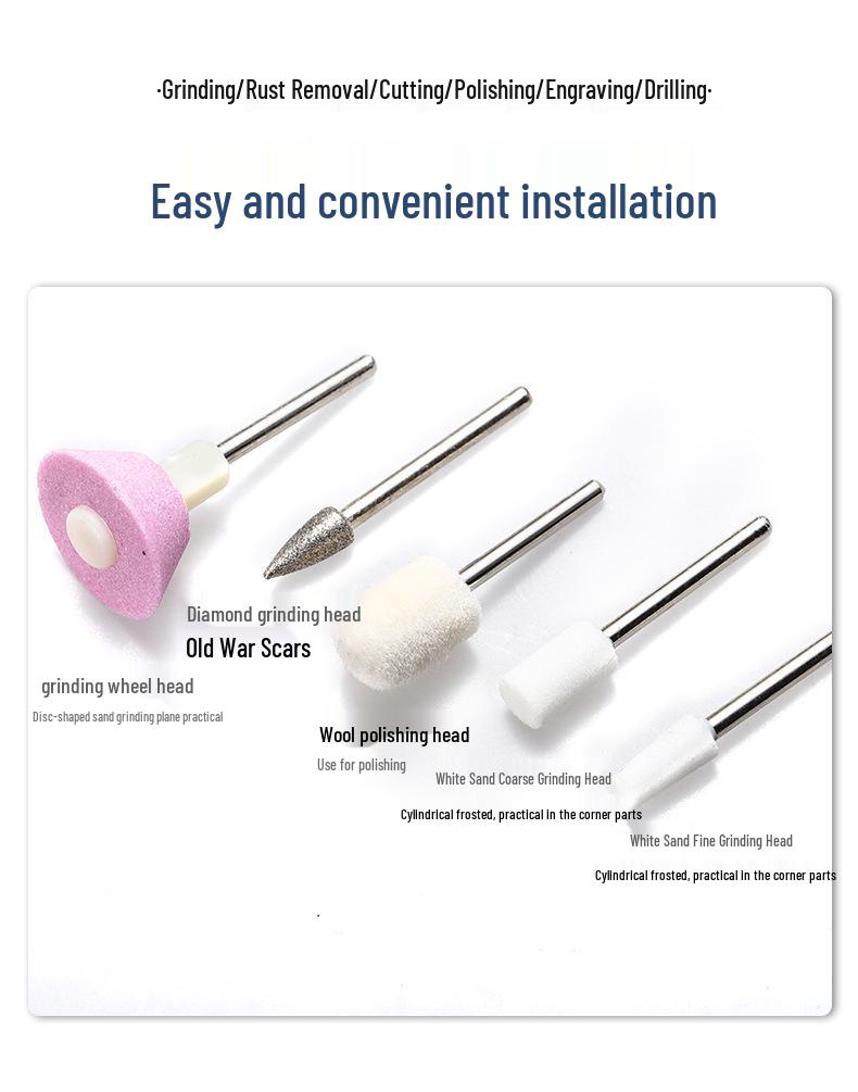 Handheld Electric Mini Grinder for Nail Polishing, Tooth Care, Jade Polishing, Drilling, and Engraving
