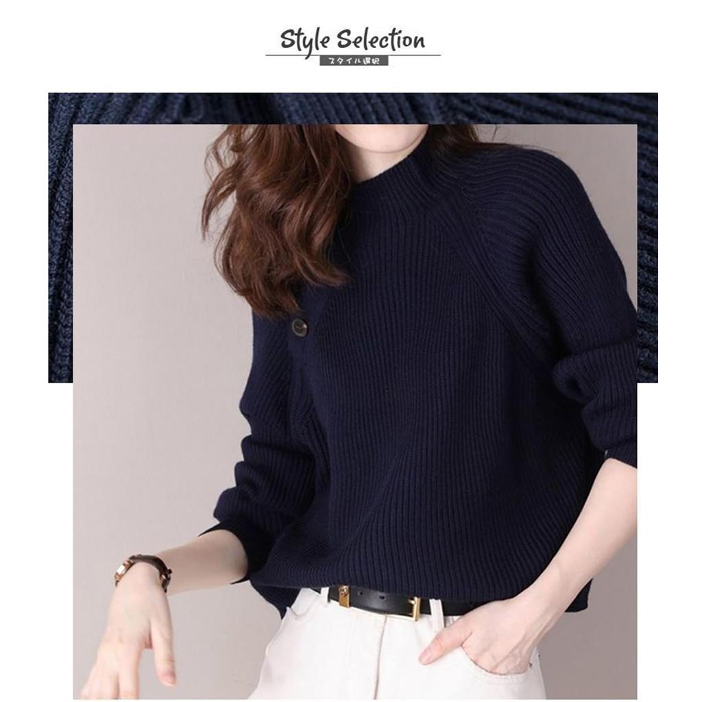 Ribbed Knit High Long Highly Cut and Beautiful and Office [MSFQSNB] Women's Sweater, Neck, Sleeve, Button-Down, Slimming, Soft, Stretch, Lightweight,