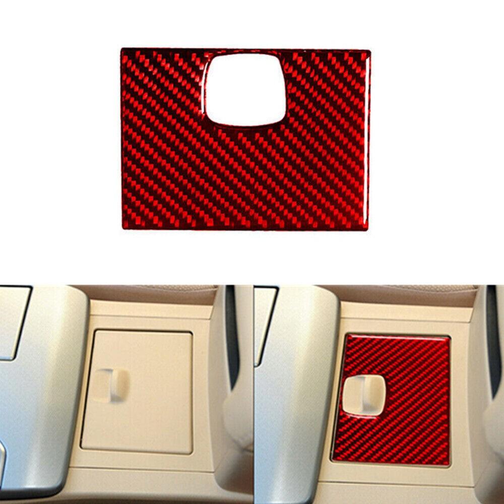 Red Carbon Fiber Center Console Storage Box Cover Trim For Toyota Camry 2012-14