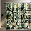 1pcs Creative Checkerboard Digital Printed Shower Curtain, Four Seasons Bathroom Decoration, Fashionable Floral and PlaidPattern