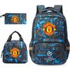 (Grijs Manchester United) Voetbalster merchandise rugzak student schooltas drievoudige lunchtas etui kinderen herenstijl