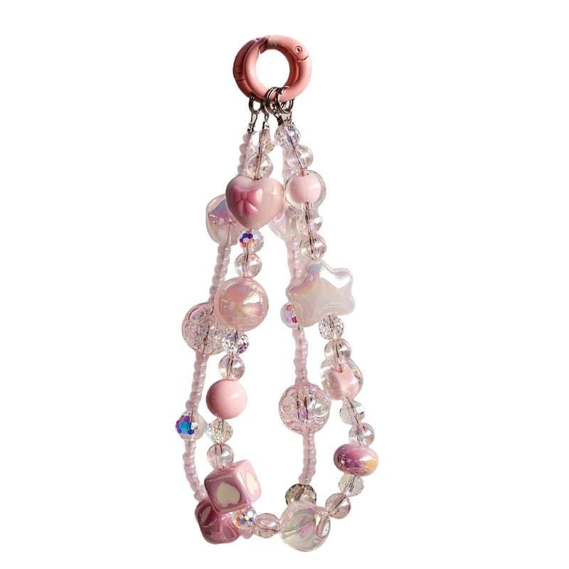 

Eye Catching Mobile Phone Chain Handmade Beaded Cellphone Lanyard For Women Girls Telephone Strap Jewelry Drop-resistant 1