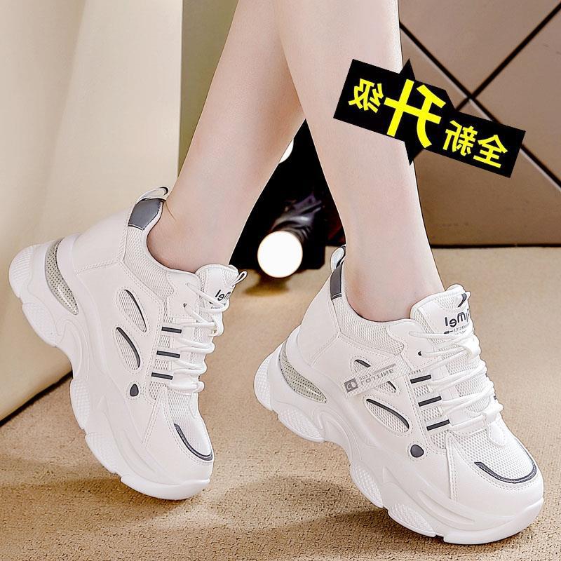 Autumn platform casual shoes inner height increase women's shoes versatile new dad shoes women's round head thin brand fashionable and comfortable