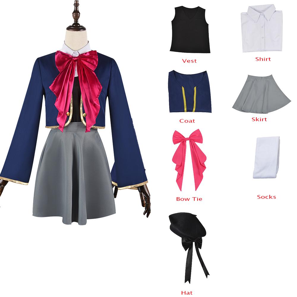 Japanese Anime Oshi No Ko Girls Hoshino Ai Cosplay Costume Carnival Vintage Pink Lolita Dress Rubii Akuamarin School Uniform Wig