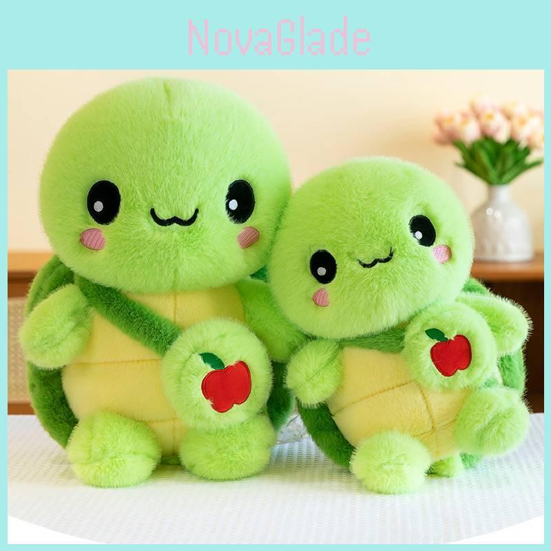 Cute Green Apple Turtle Plush Toy Adorable Stuffed Animal Backpack For Kids