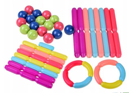 Magnetic construction educational blocks for children fun set of 64 pieces