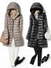 Winter Damen Korean Fashion Slim Kapuzenparka Modische Oberbekleidung Daunenjacken Langer leichter dünner Mantel Pufferjacke