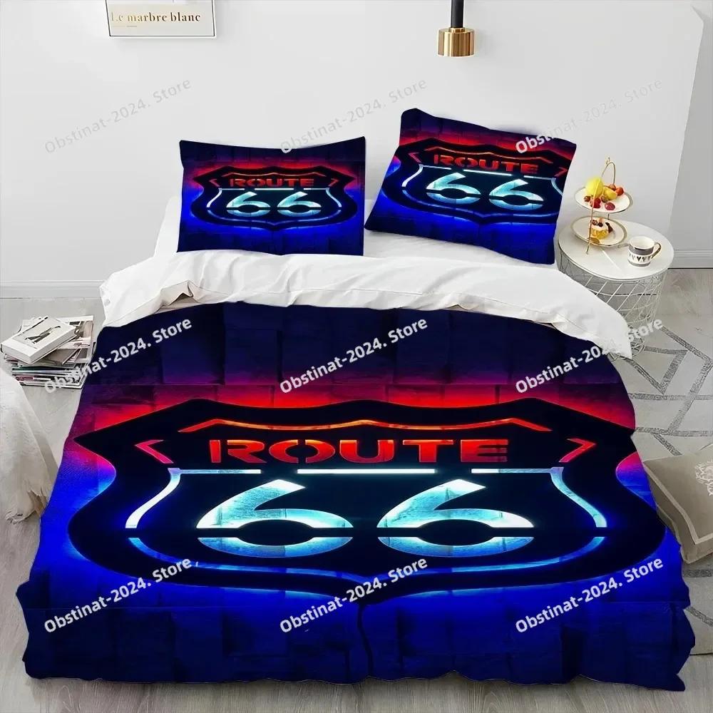 Historic Route 6,Mother Road,mãe estrada Beding Set Print With Pilowcase Bed Soft Duvet Cover Single Double Quen Super King-Sized Dimensionsd