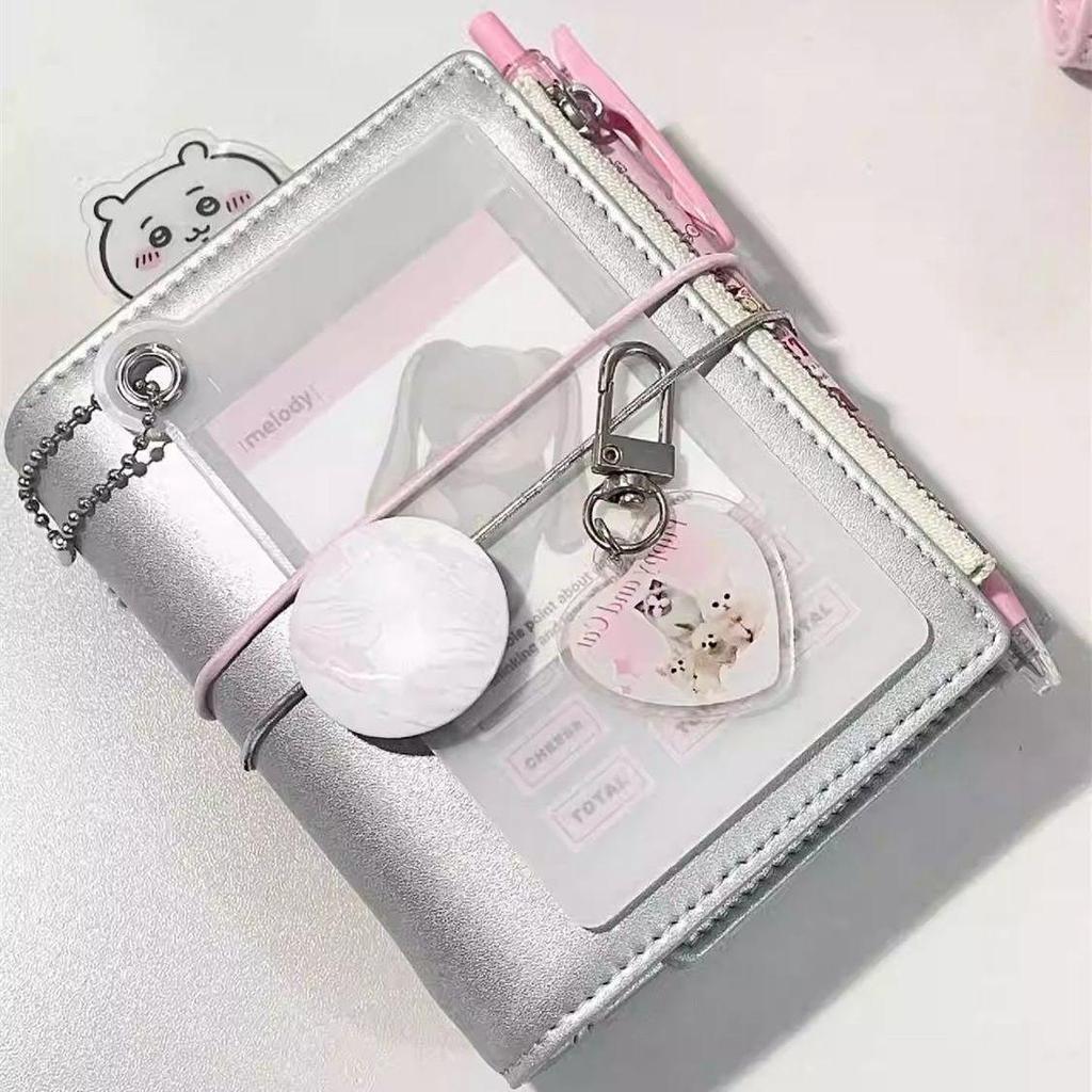 Silbernes M5-Dreifach-Ringbuch-Planer-Notizbuch mit Kartenhalter