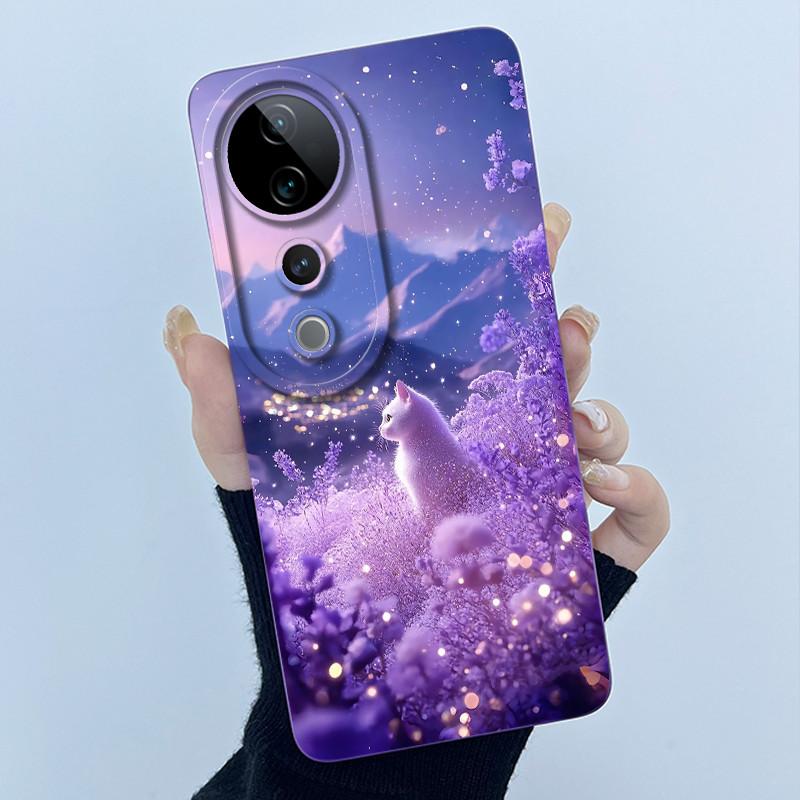 For Vivo V40 Case Vivo V40 Pro V40e Phone Case Vivo iQOO Z9S 5G Fashion Simplicity Flower Shockproof Shell Protection Back Cover